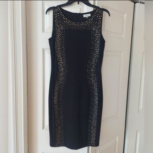 Calvin Klein Black Dress with Gold Studs